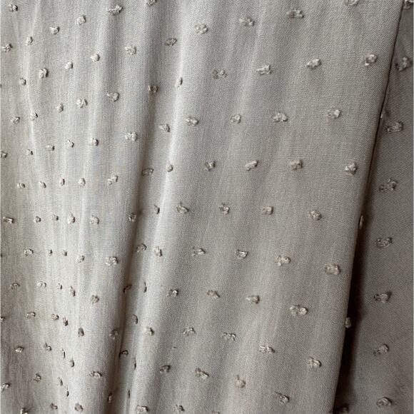 Alice Rinaldi Taupe Tonal Polka Dot Short Sleeve Faux Wrap Ruffle Dress M - Picture 10 of 13